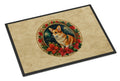 Corgi Christmas Flowers Doormat Indoor Outdoor 18H X 27W Front Door Mat Rugs for Entryway, Non Slip Washable