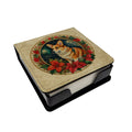 Corgi Christmas Flowers PU Leather Note Paper Holder with Artist-Designed Cover, Desk Accessory, Office Gift
