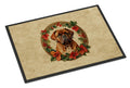 Dogue de Bordeaux Christmas Flowers Doormat Indoor Outdoor 18H X 27W Front Door Mat Rugs for Entryway, Non Slip Washable