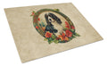 English Springer Spaniel Christmas Flowers Cutting Board Tempered Glass Kitchen Cutting Surface, Heat Resistant Chopping, Non-Slip Feet, Food Prep & Serving