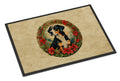 Entlebucher Mountain Dog Christmas Flowers Doormat Indoor Outdoor 24H X 36W Front Door Mat Rugs for Entryway, Non Slip Washable Low Pile,