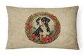 Entlebucher Mountain Dog Christmas Flowers Decorative Throw Pillow 12x16 Indoor Outdoor Accent Cushion, Fabric Cover with Insert for Sofa, Bed, Porch & Living Room