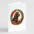 Field Spaniel Christmas Flowers Greeting Cards Pack of 8 Blank Cards with Envelopes Whimsical A7 Size 5x7