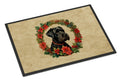 Giant Schnauzer Christmas Flowers Doormat Indoor Outdoor 24H X 36W Front Door Mat Rugs for Entryway, Non Slip Washable Low Pile,
