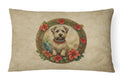 Glen of Imaal Terrier Christmas Flowers Decorative Throw Pillow 12x16 Indoor Outdoor Accent Cushion, Fabric Cover with Insert for Sofa, Bed, Porch & Living Room