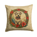 Glen of Imaal Terrier Christmas Flowers Decorative Throw Pillow 18x18 Indoor Outdoor Accent Cushion, Fabric Cover with Insert for Sofa, Bed, Porch & Living Room