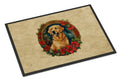 Golden Retriever Christmas Flowers Doormat Indoor Outdoor 24H X 36W Front Door Mat Rugs for Entryway, Non Slip Washable Low Pile,