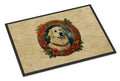 Great Pyrenees Christmas Flowers Doormat Indoor Outdoor 18H X 27W Front Door Mat Rugs for Entryway, Non Slip Washable