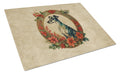 Greyhound Christmas Flowers Cutting Board Tempered Glass Kitchen Cutting Surface, Heat Resistant Chopping, Non-Slip Feet, Food Prep & Serving