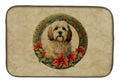 Havanese Christmas Flowers Dish Drying Mat Absorbent Dish Drying Mat Pad for Kitchen Counter Dish Drainer Mat for Countertop, 14 x 21", Multicolor