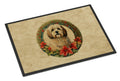 Havanese Christmas Flowers Doormat Indoor Outdoor 18H X 27W Front Door Mat Rugs for Entryway, Non Slip Washable