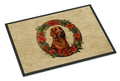 Irish Setter Christmas Flowers Doormat Indoor Outdoor 24H X 36W Front Door Mat Rugs for Entryway, Non Slip Washable Low Pile,