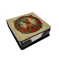 Irish Terrier Christmas Flowers PU Leather Note Paper Holder with Artist-Designed Cover, Desk Accessory, Office Gift