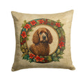 Irish Water Spaniel Christmas Flowers Decorative Throw Pillow 18x18 Indoor Outdoor Accent Cushion, Fabric Cover with Insert for Sofa, Bed, Porch & Living Room