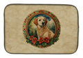 Kuvasz Christmas Flowers Dish Drying Mat Absorbent Dish Drying Mat Pad for Kitchen Counter Dish Drainer Mat for Countertop, 14 x 21", Multicolor