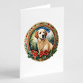 Kuvasz Christmas Flowers Greeting Cards Pack of 8 Blank Cards with Envelopes Whimsical A7 Size 5x7