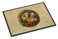 Kuvasz Christmas Flowers Doormat Indoor Outdoor 24H X 36W Front Door Mat Rugs for Entryway, Non Slip Washable Low Pile,
