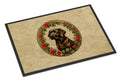 Labrador Retriever Christmas Flowers Doormat Indoor Outdoor 18H X 27W Front Door Mat Rugs for Entryway, Non Slip Washable