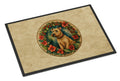 Lakeland Terrier Christmas Flowers Doormat Indoor Outdoor 18H X 27W Front Door Mat Rugs for Entryway, Non Slip Washable