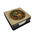 Lakeland Terrier Christmas Flowers PU Leather Note Paper Holder with Artist-Designed Cover, Desk Accessory, Office Gift