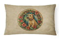 Lakeland Terrier Christmas Flowers Decorative Throw Pillow 12x16 Indoor Outdoor Accent Cushion, Fabric Cover with Insert for Sofa, Bed, Porch & Living Room