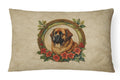 Leonberger Christmas Flowers Decorative Throw Pillow 12x16 Indoor Outdoor Accent Cushion, Fabric Cover with Insert for Sofa, Bed, Porch & Living Room