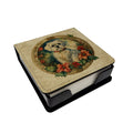 Maltese Christmas Flowers PU Leather Note Paper Holder with Artist-Designed Cover, Desk Accessory, Office Gift
