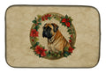 Mastiff Christmas Flowers Dish Drying Mat Absorbent Dish Drying Mat Pad for Kitchen Counter Dish Drainer Mat for Countertop, 14 x 21", Multicolor