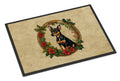 Miniature Pinscher Christmas Flowers Doormat Indoor Outdoor 24H X 36W Front Door Mat Rugs for Entryway, Non Slip Washable Low Pile,