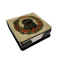 Newfoundland Christmas Flowers PU Leather Note Paper Holder with Artist-Designed Cover, Desk Accessory, Office Gift
