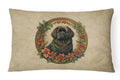 Newfoundland Christmas Flowers Decorative Throw Pillow 12x16 Indoor Outdoor Accent Cushion, Fabric Cover with Insert for Sofa, Bed, Porch & Living Room