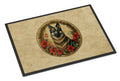 Norwegian Elkhound Christmas Flowers Doormat Indoor Outdoor 24H X 36W Front Door Mat Rugs for Entryway, Non Slip Washable Low Pile,
