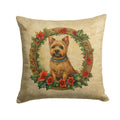 Norwich Terrier Christmas Flowers Decorative Throw Pillow 18x18 Indoor Outdoor Accent Cushion, Fabric Cover with Insert for Sofa, Bed, Porch & Living Room