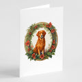 Nova Scotia Duck Tolling Retriever Christmas Flowers Greeting Cards Pack of 8 Blank Cards with Envelopes Whimsical A7 Size 5x7