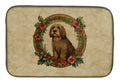 Otterhound Christmas Flowers Dish Drying Mat Absorbent Dish Drying Mat Pad for Kitchen Counter Dish Drainer Mat for Countertop, 14 x 21", Multicolor