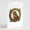 Otterhound Christmas Flowers Greeting Cards Pack of 8 Blank Cards with Envelopes Whimsical A7 Size 5x7
