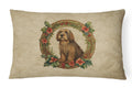 Otterhound Christmas Flowers Decorative Throw Pillow 12x16 Indoor Outdoor Accent Cushion, Fabric Cover with Insert for Sofa, Bed, Porch & Living Room