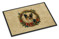 Papillon Christmas Flowers Doormat Indoor Outdoor 18H X 27W Front Door Mat Rugs for Entryway, Non Slip Washable