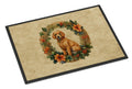 Poodle Christmas Flowers Doormat Indoor Outdoor 18H X 27W Front Door Mat Rugs for Entryway, Non Slip Washable