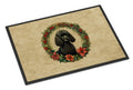 Poodle Christmas Flowers Doormat Indoor Outdoor 18H X 27W Front Door Mat Rugs for Entryway, Non Slip Washable