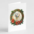 Poodle Christmas Flowers Greeting Cards Pack of 8 Blank Cards with Envelopes Whimsical A7 Size 5x7