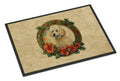 Poodle Christmas Flowers Doormat Indoor Outdoor 24H X 36W Front Door Mat Rugs for Entryway, Non Slip Washable Low Pile,