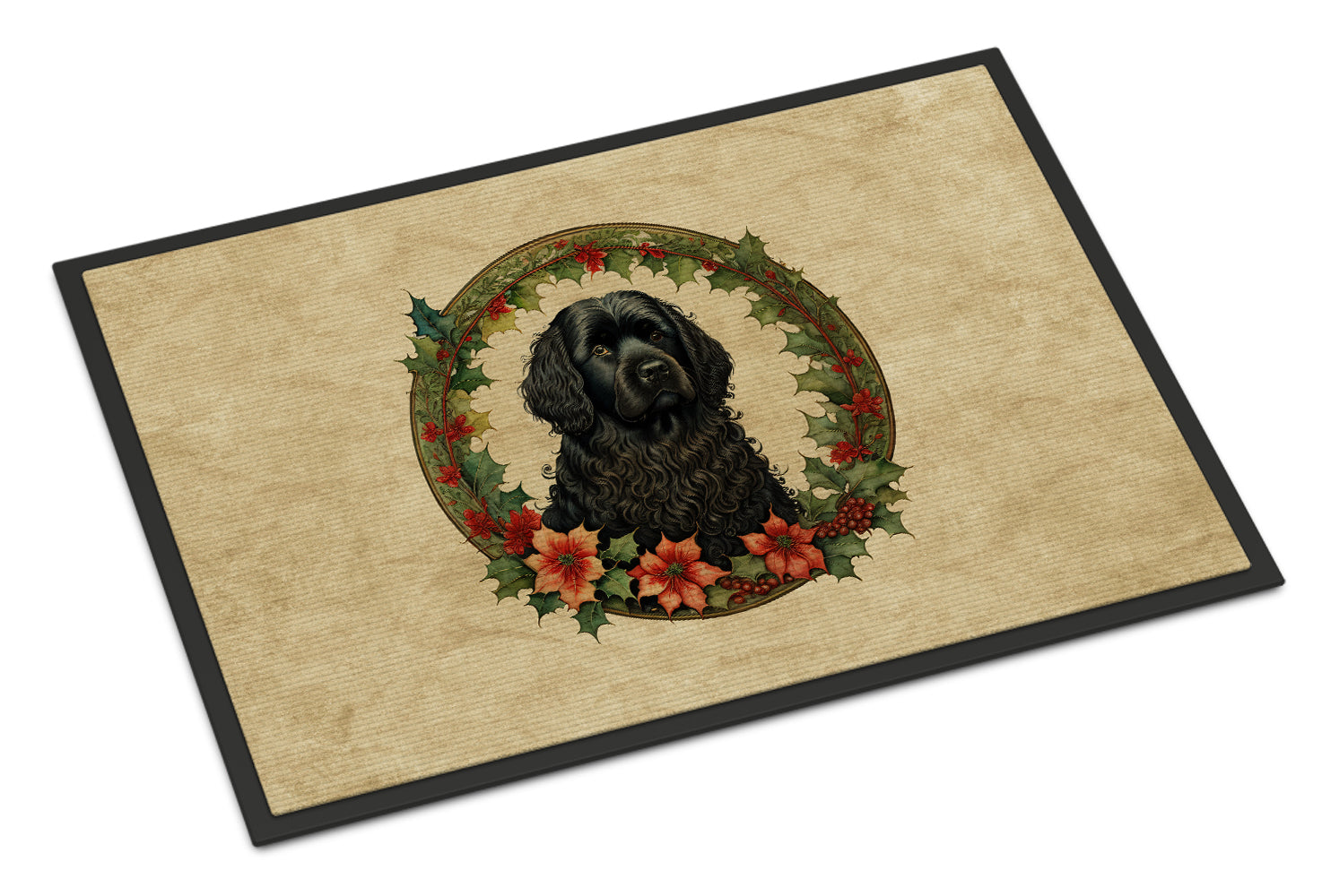 Puli Christmas Flowers Doormat Indoor Outdoor 24H X 36W Front Door Mat Rugs for Entryway, Non Slip Washable Low Pile,