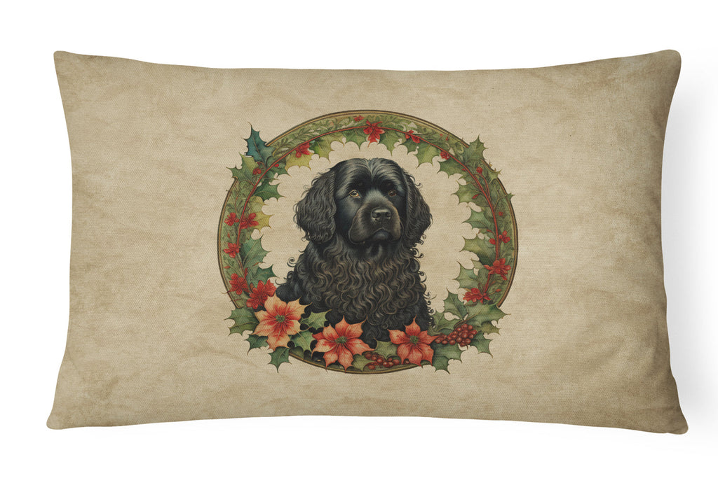 Puli Christmas Flowers Decorative Throw Pillow 12x16 Indoor Outdoor Accent Cushion, Fabric Cover with Insert for Sofa, Bed, Porch & Living Room
