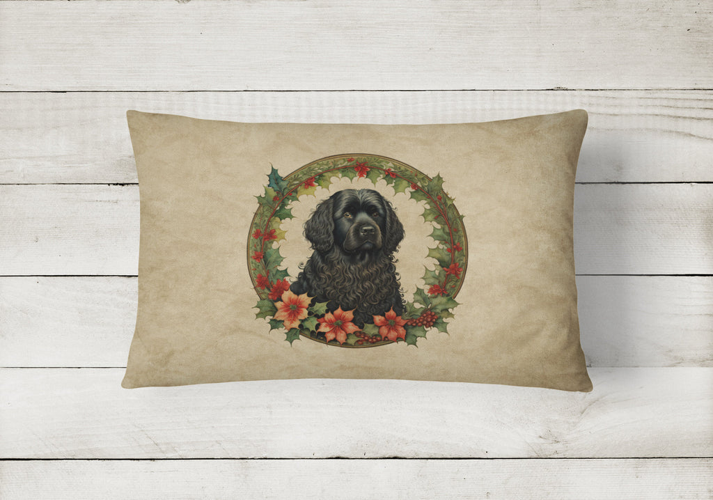 Puli Christmas Flowers Decorative Throw Pillow 12x16 Indoor Outdoor Accent Cushion, Fabric Cover with Insert for Sofa, Bed, Porch & Living Room