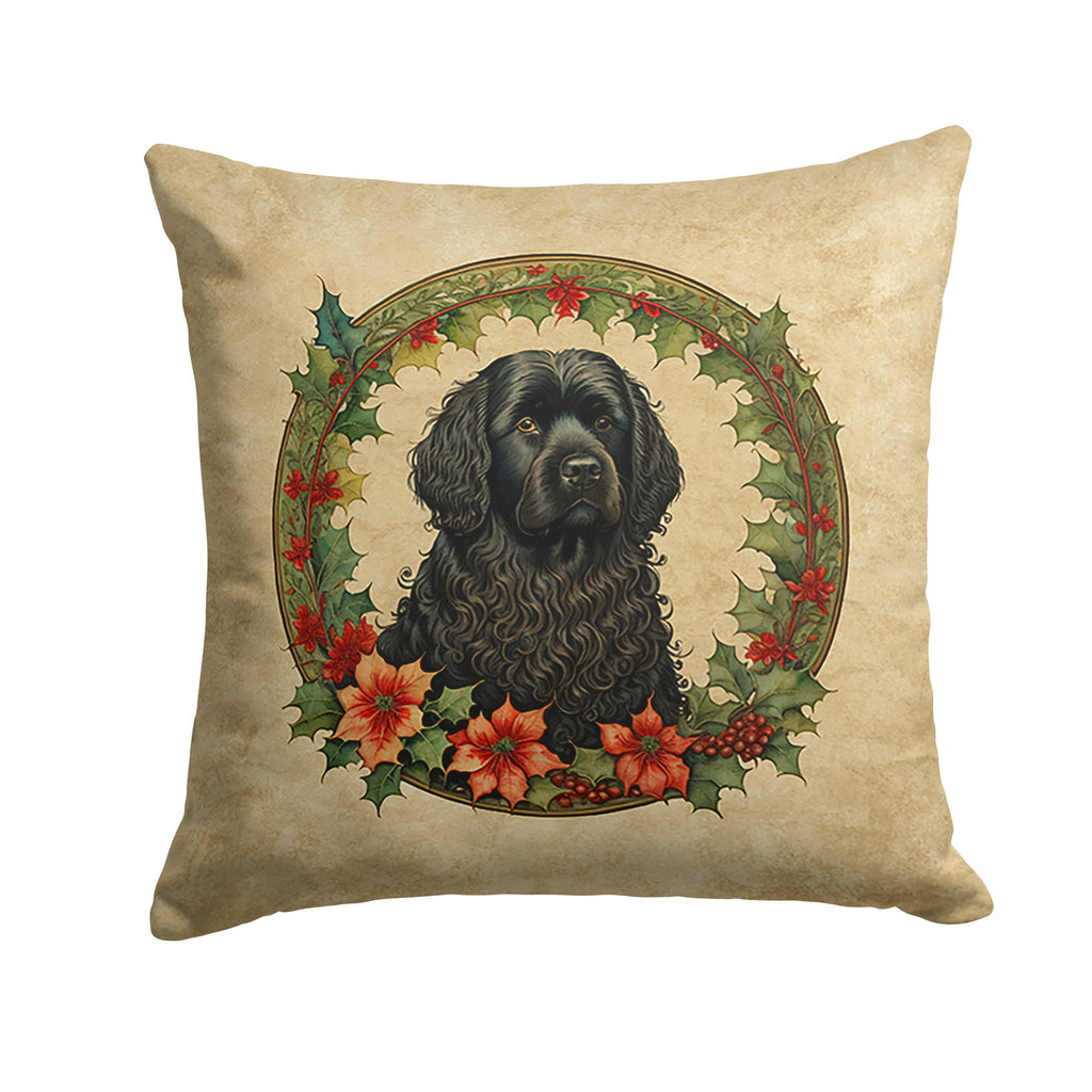 Puli Christmas Flowers Decorative Throw Pillow 18x18 Indoor Outdoor Accent Cushion, Fabric Cover with Insert for Sofa, Bed, Porch & Living Room