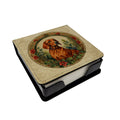 Red Redbone Coonhound Christmas Flowers PU Leather Note Paper Holder with Artist-Designed Cover, Desk Accessory, Office Gift