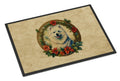 Samoyed Christmas Flowers Doormat Indoor Outdoor 24H X 36W Front Door Mat Rugs for Entryway, Non Slip Washable Low Pile,