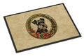 Schnauzer Christmas Flowers Doormat Indoor Outdoor 24H X 36W Front Door Mat Rugs for Entryway, Non Slip Washable Low Pile,