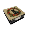 Scottish Terrier Christmas Flowers PU Leather Note Paper Holder with Artist-Designed Cover, Desk Accessory, Office Gift